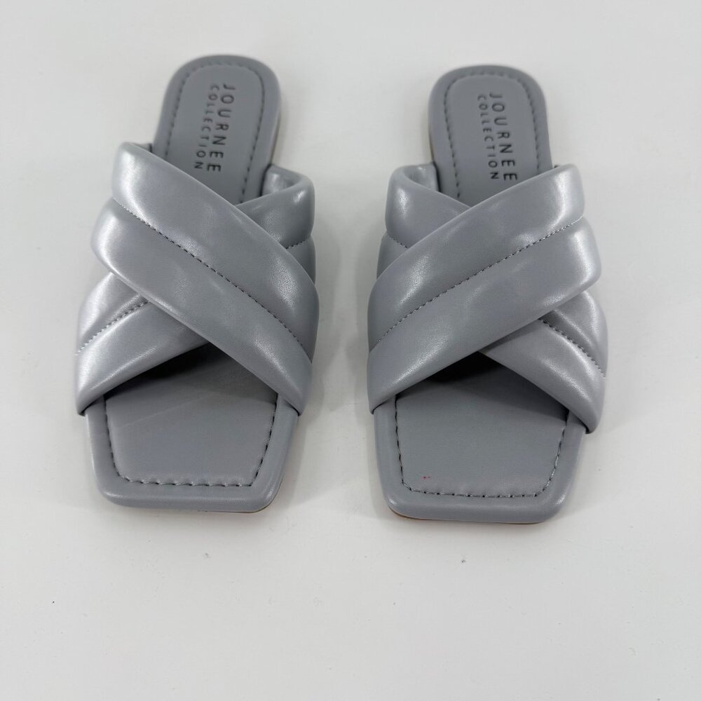 Journee Collection Womens Divyah Tru Comfort Foam Puff Strap Slide Sandals, 7